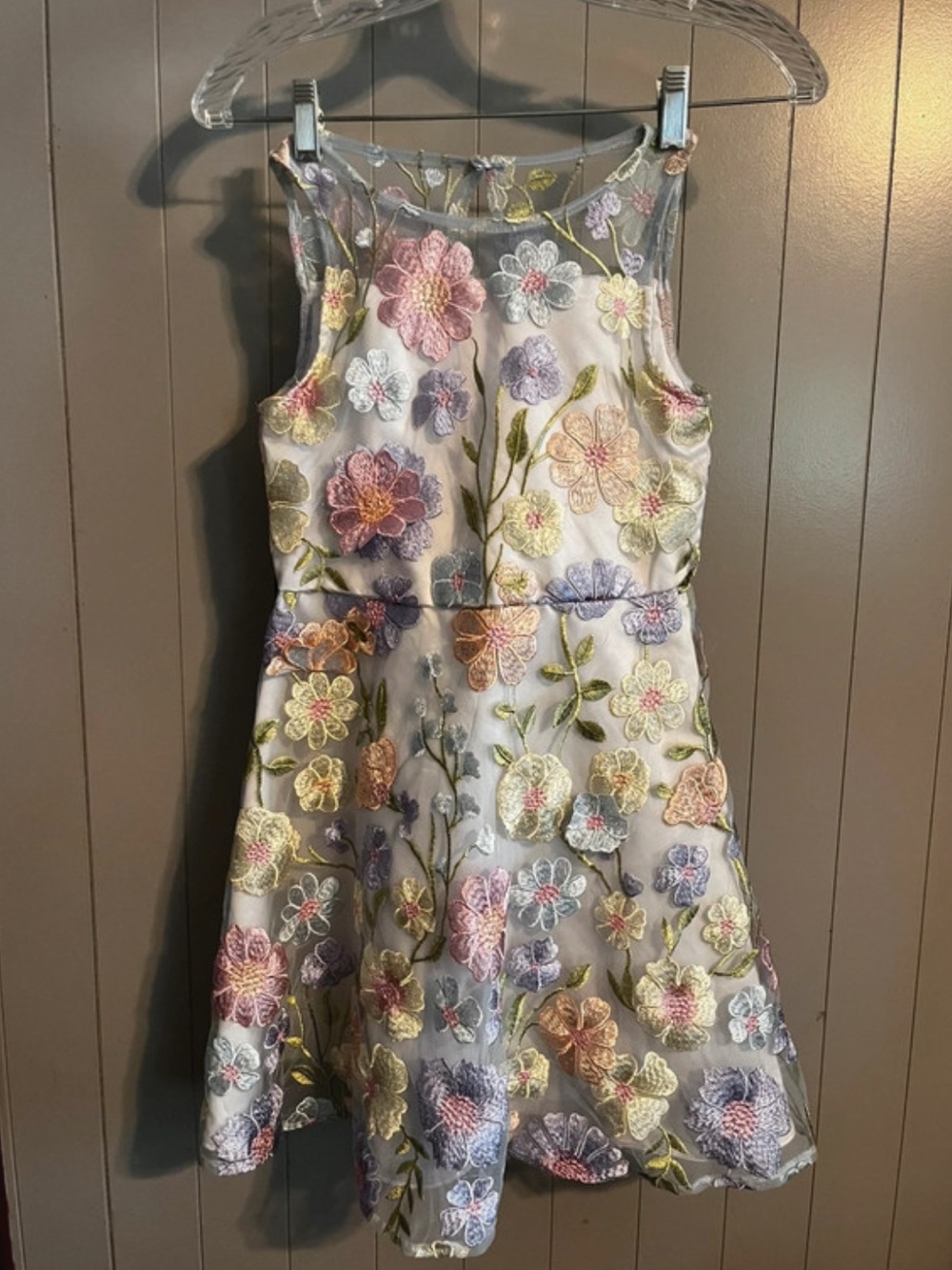 Rare editions girls floral embroidery appliqué formal dress